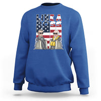 Presidents Day Sweatshirt Like A Boss Washington Lincoln Abe George US Flag - Wonder Print Shop