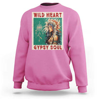 Native American Sweatshirt Wild Heart Gypsy Soul Women - Wonder Print Shop
