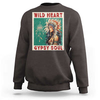Native American Sweatshirt Wild Heart Gypsy Soul Women - Wonder Print Shop