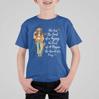 Hippie Girl T Shirt For Kid The Soul Of A Gypsy The Heart Of A Hippie The Spirit Of A Family - Wonder Print Shop