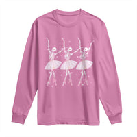 Funny Halloween Skeleton Ballet Dancing Ballerina Long Sleeve Shirt