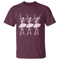 Funny Halloween Skeleton Ballet Dancing Ballerina T Shirt - Wonder Print Shop