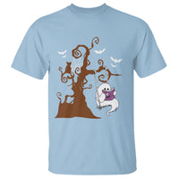 Halloween Bookaholic T Shirt Cute Ghost Swing Reading Book - Wonder Print Shop