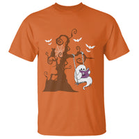 Halloween Bookaholic T Shirt Cute Ghost Swing Reading Book - Wonder Print Shop