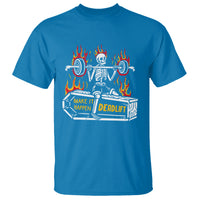 Halloween Gymer T Shirt Make It Happen Skeleton Deadlift Fitness Gym - Wonder Print Shop