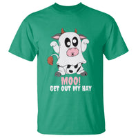 Halloween T Shirt MOO Get Out My Hay Cow Boo Ghost - Wonder Print Shop
