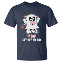 Halloween T Shirt MOO Get Out My Hay Cow Boo Ghost - Wonder Print Shop