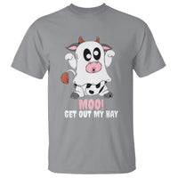 Halloween T Shirt MOO Get Out My Hay Cow Boo Ghost - Wonder Print Shop