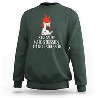 Stressed Who's Stressed? I'm Not Stressed Funny Angry Cat Sweatshirt - Wonder Print Shop