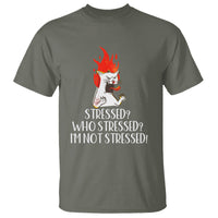 Stressed Who's Stressed? I'm Not Stressed Funny Angry Cat T Shirt - Wonder Print Shop