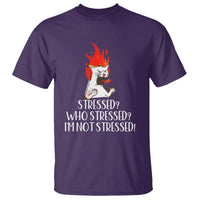 Stressed Who's Stressed? I'm Not Stressed Funny Angry Cat T Shirt - Wonder Print Shop