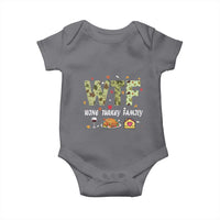 Thanksgiving Baby Onesie W T F Wine Turkey Family Funny Dinner Fall
