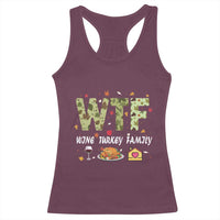 Thanksgiving Racerback Tank Top W T F Wine Turkey Family Funny Dinner Fall
