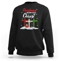 Christmas Begins With Christ Snowman Christian Cross Sweatshirt - Wonder Print Shop