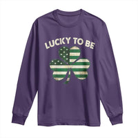 St. Patrick's Day Patriotic America Pride Long Sleeve Shirt Lucky To Be American
