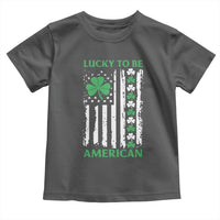 St. Patrick's Day Patriotic America Pride Toddler T Shirt Lucky To Be American Shamrock Flag