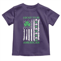 St. Patrick's Day Patriotic America Pride Toddler T Shirt Lucky To Be American Shamrock Flag