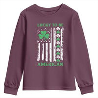 St. Patrick's Day Patriotic America Pride Youth Sweatshirt Lucky To Be American Shamrock Flag