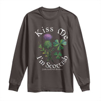 Funny St. Patrick's Day Long Sleeve Shirt Kiss Me I'm Scottish