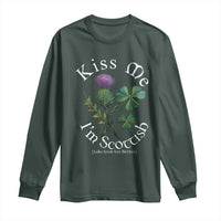 Funny St. Patrick's Day Long Sleeve Shirt Kiss Me I'm Scottish