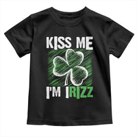 Funny St. Patrick's Day Toddler T Shirt Kiss Me I'm iRizz Shamrock