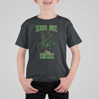 Funny St. Patrick's Day T Shirt For Kid Kiss Me I'm iRizz Cool Leprechaun