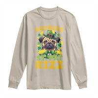 Funny St. Patrick's Day Long Sleeve Shirt Skibidi St. Patrizz Cute Dog Leprechaun