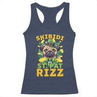 Funny St. Patrick's Day Racerback Tank Top Skibidi St. Patrizz Cute Dog Leprechaun