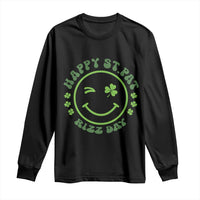 Funny St. Patrick's Day Long Sleeve Shirt Happy St Pat Rizz Day Lucky Shamrock Face