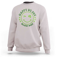 Funny St. Patrick's Day Sweatshirt Happy St Pat Rizz Day Lucky Shamrock Face