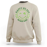 Funny St. Patrick's Day Sweatshirt Happy St Pat Rizz Day Lucky Shamrock Face