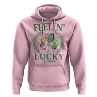 St. Patrick's Day Hoodie Feelin' Lucky Vibes Shamrock Coquette Bow