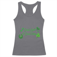 St. Patrick's Day Racerback Tank Top Good Luck And Good Vibes Shamrock Coquette Bow