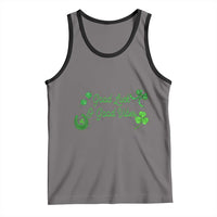St. Patrick's Day Tank Top Good Luck And Good Vibes Shamrock Coquette Bow