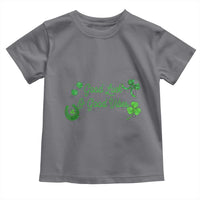St. Patrick's Day Toddler T Shirt Good Luck And Good Vibes Shamrock Coquette Bow