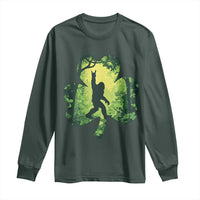 Funny St. Patrick's Day Bigfoot Long Sleeve Shirt Sasquatch Shamrock Irish