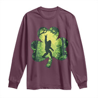 Funny St. Patrick's Day Bigfoot Long Sleeve Shirt Sasquatch Shamrock Irish