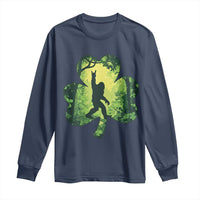 Funny St. Patrick's Day Bigfoot Long Sleeve Shirt Sasquatch Shamrock Irish