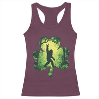 Funny St. Patrick's Day Bigfoot Racerback Tank Top Sasquatch Shamrock Irish