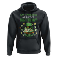 Funny St. Patrick's Day And Birthday Hoodie Shamrock Cupcake Leprechaun
