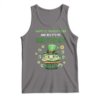 Funny St. Patrick's Day And Birthday Tank Top Shamrock Cupcake Leprechaun