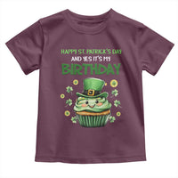 Funny St. Patrick's Day And Birthday Toddler T Shirt Shamrock Cupcake Leprechaun
