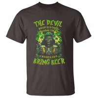Funny Irish Beer T Shirt The Devil Whispered I'm Coming For You I Whisper Back Bring Beer