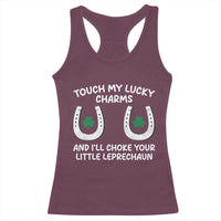 Funny St. Patrick's Day Racerback Tank Top Touch My Lucky Charm