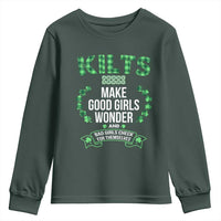 Funny Scots-Irish Kilts Youth Sweatshirt Make Good Girls Wonder And Bad Girls Check For Themselves