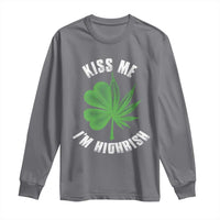Funny St. Patrick's Day Cannabis Long Sleeve Shirt Kiss Me I'm Highrish