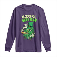 Funny St. Patrick's Day Cannabis Long Sleeve Shirt 420% Irish Weed