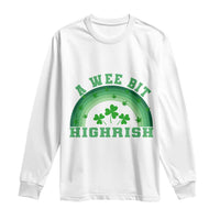 Funny St. Patrick's Day Marijuana Long Sleeve Shirt A Wee Bit Highrish 420 Weed Cannabis