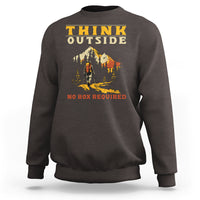 Nature Lover Sweatshirt Think Outside No Box Required - Wonder Print Shop