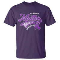 Dementia Awareness T Shirt Memories Matter Purple Ribbon Alzheimer - Wonder Print Shop
